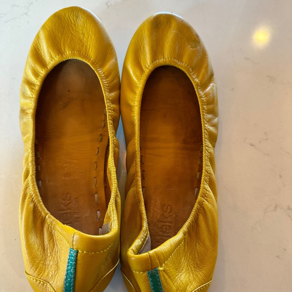 Tieks Yellow ballet flats size 8